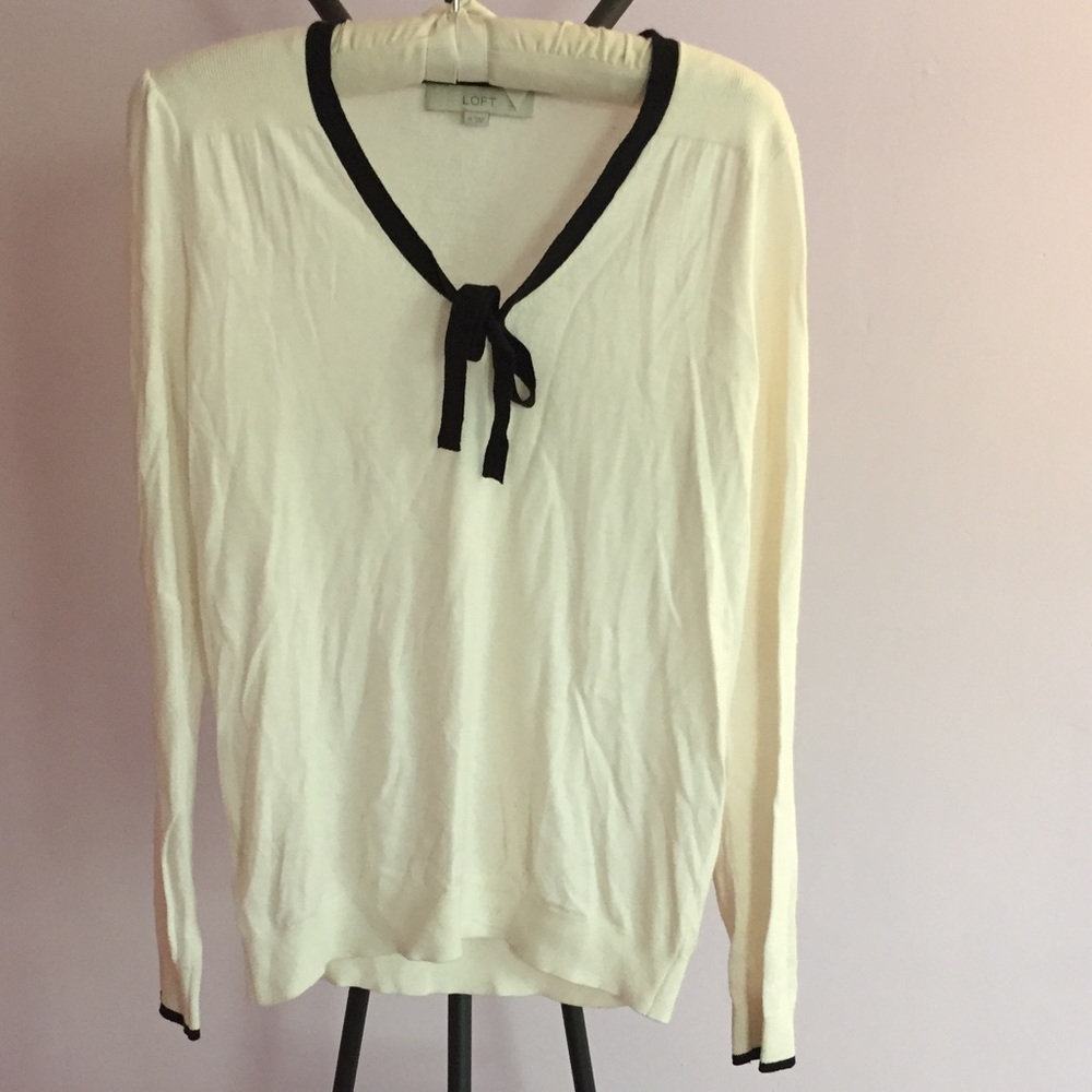 Loft lightweight sweater with bow detail